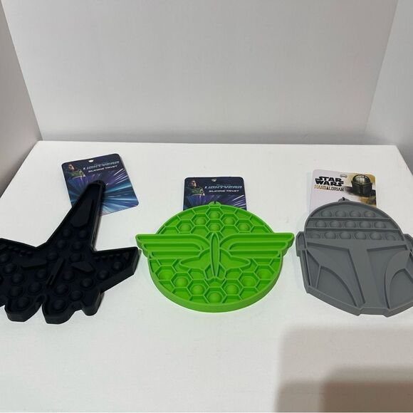 Disney Star Wars and Buzz Lightyear Silicone Trivets Set of 3 NWT - Picture 1 of 6